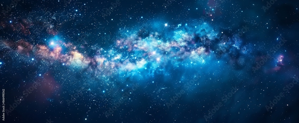 Celestial Beauty: Mesmerizing Starry Night Sky with Distant Galaxies for Text Space Celestial Beauty: Mesmerizing Starry Night Sky with Distant Galaxies for Text Space