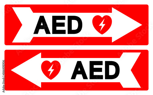 AED Symbol Sign, Vector Illustration, Isolate On White Background Label .EPS10