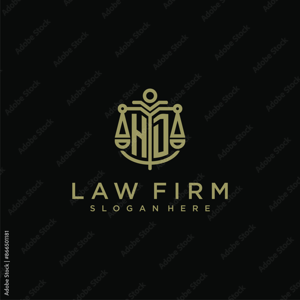 HD initial monogram logo for lawfirm with scale vector design HD initial monogram logo for lawfirm with scale vector design