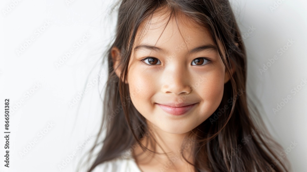 Portrait of a smiling young Asian girl with long dark hair. Adorable child looking at the camera with happiness and innocence. Happy, sweet, and innocent Asian girl. Portrait of a smiling young Asian girl with long dark hair. Adorable child looking at the camera with happiness and innocence. Happy, sweet, and innocent Asian girl.