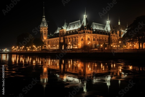 Hamburg, Germany, the Hamburg City Council, an impressive Renaissance building., generative IA