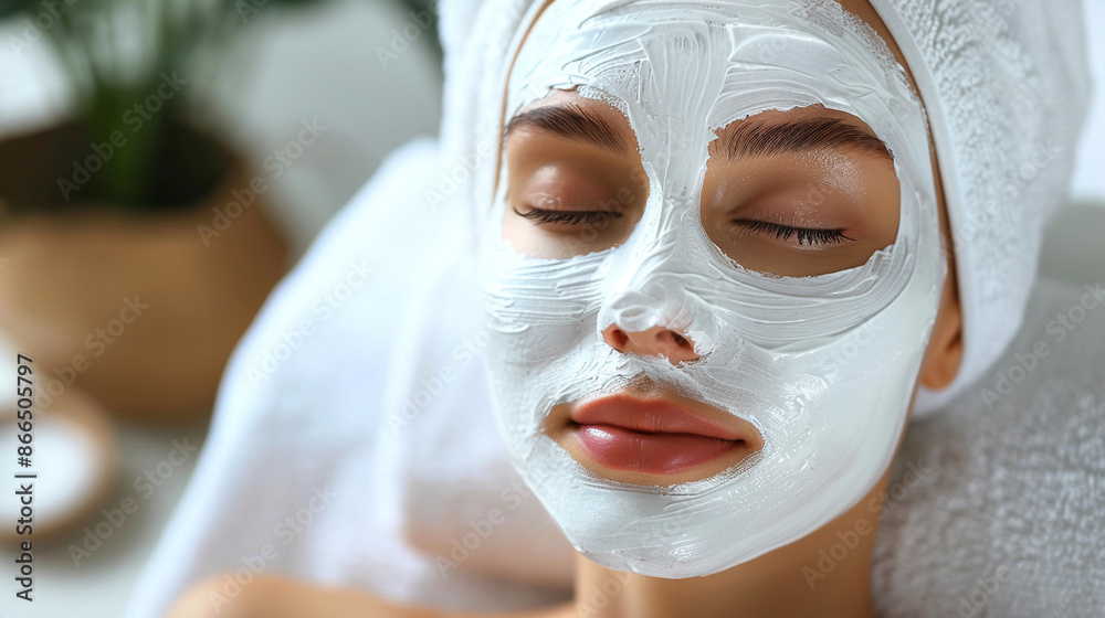 Beautiful woman with facial mask at beauty salon. Beautiful woman with facial mask at beauty salon.