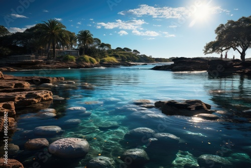 Jijoca de Jericoacoara, Brazil, the Blue Lagoon, another stunning pond in the region., generative IA photo