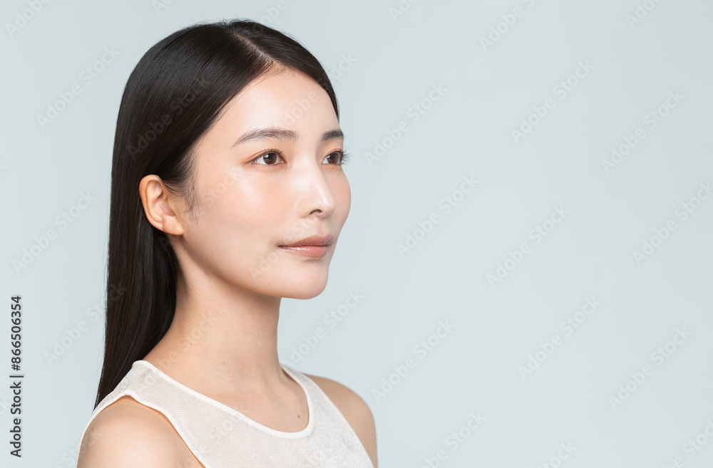 Skin care. Woman with beauty face touching healthy facial skin portrait. Asian woman. Skin care. Woman with beauty face touching healthy facial skin portrait. Asian woman.