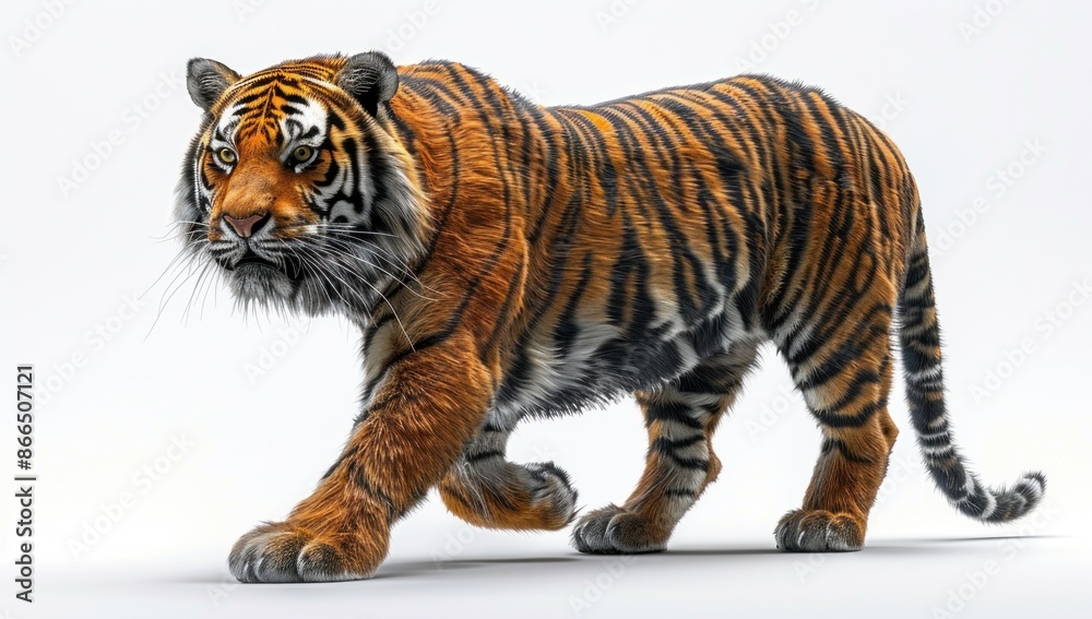 Obraz premium Striking Bengal Tiger in Motion