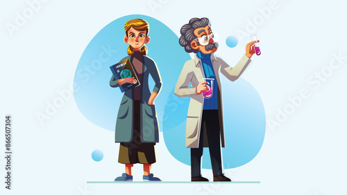 Chemistry and Biology Teachers: Vector Illustration Design