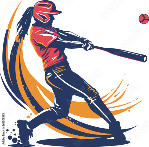 Silhouette of a Softball Player