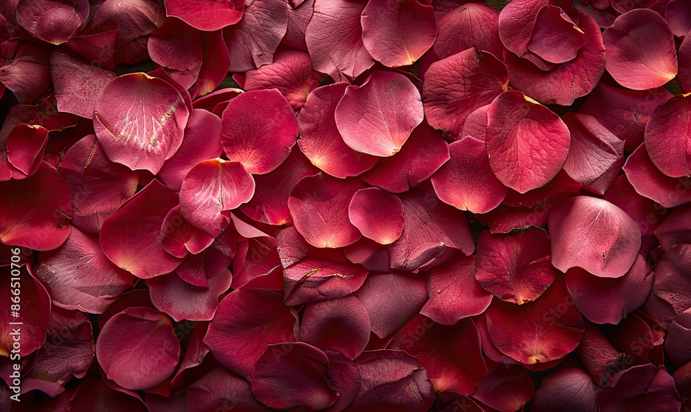 Naklejka premium Texture of delicate red rose petals creates a captivating backdrop.