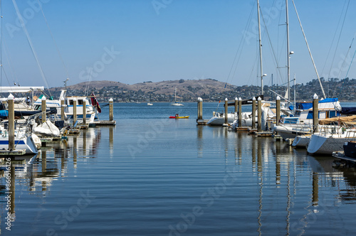 Yachts and boats in Sausalito Marina, San Francisco, CA