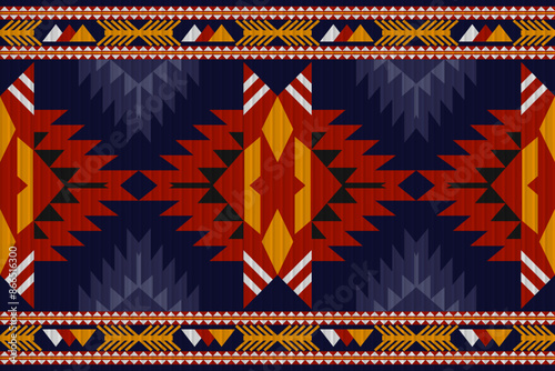 Native American geometric ethnic pattern, seamless pattern of the Navajo tribe. Seamless vector pattern, seamless Mexican rug, woven carpet. Folk embroidery, Bohemian, Aztec style.	