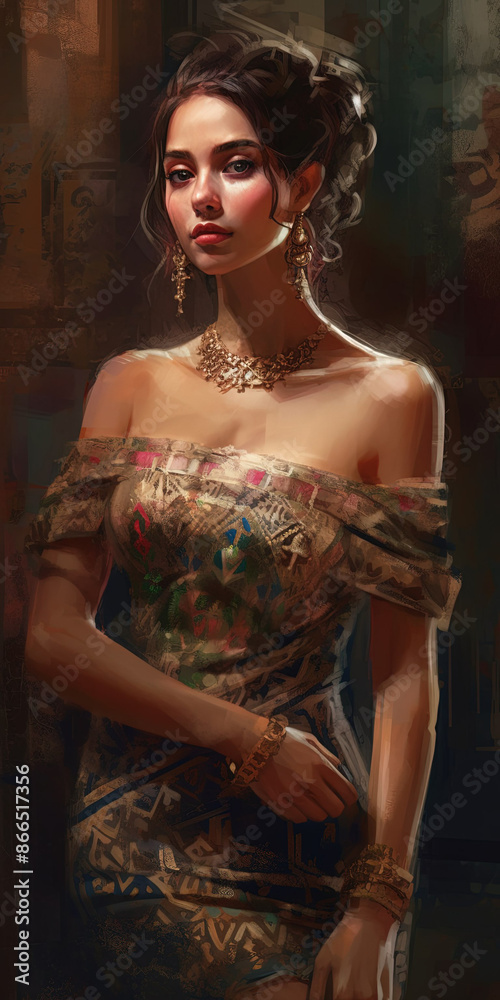beautiful and artistic digital painting of a pretty young woman beautiful and artistic digital painting of a pretty young woman