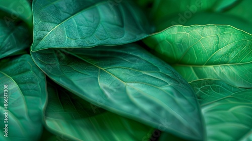 Green tropical plant close-up