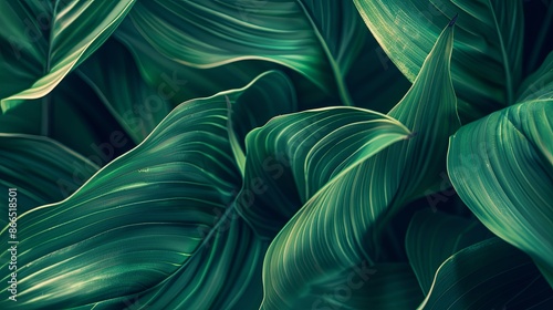 Green tropical plant close-up