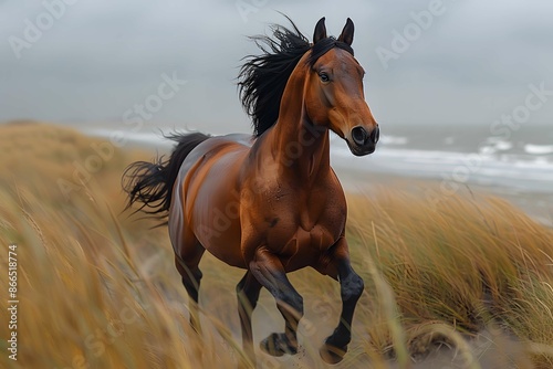 Stunning horse in full stride.