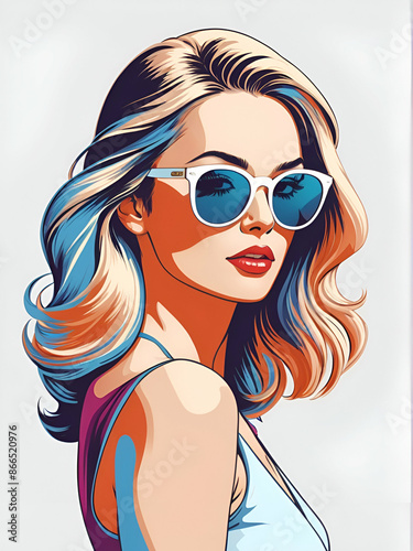 Urban Glamour: Stylish Woman with Sunglasses