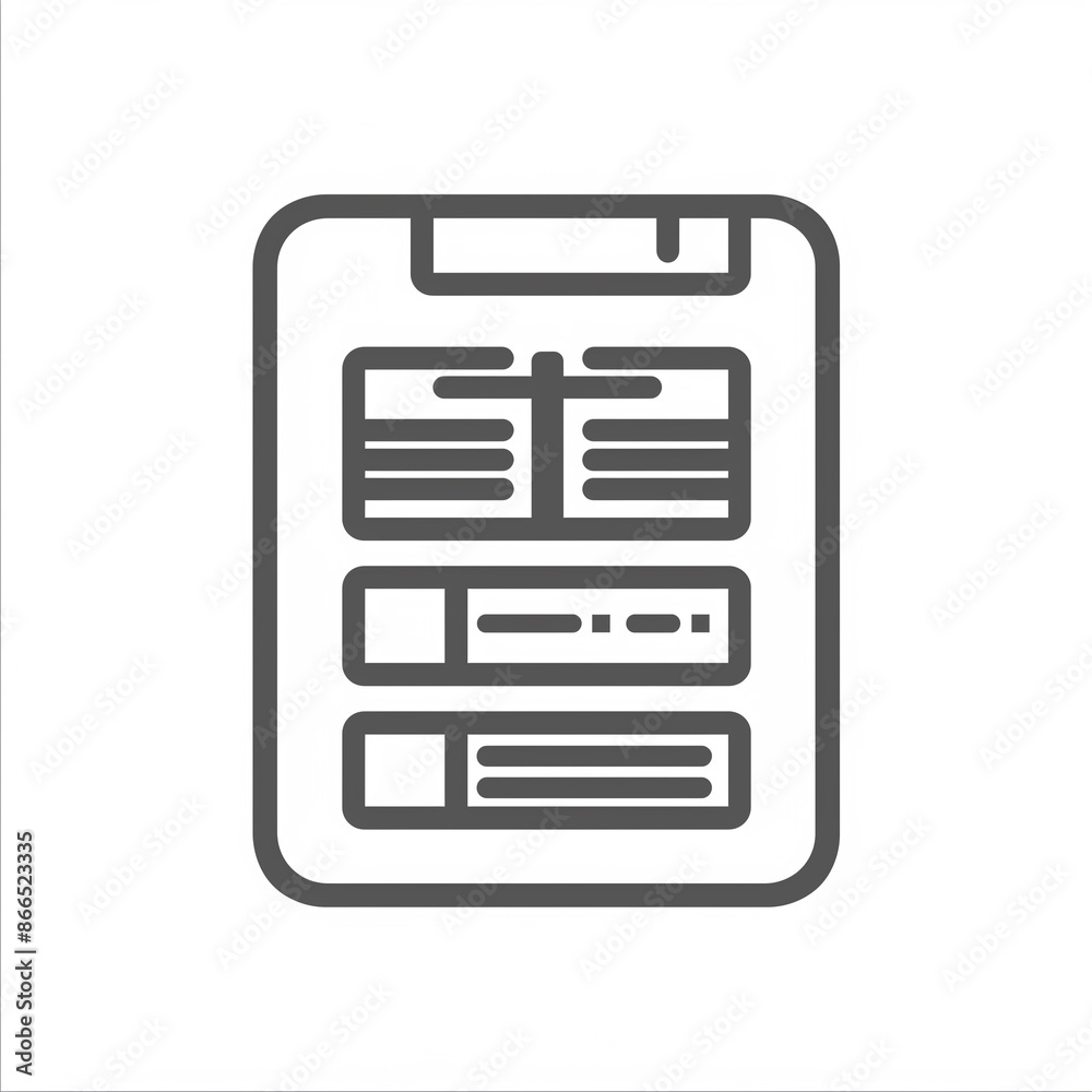 Online book page line icon. E-book reader outline style pictogram on white background. Education signs for mobile concept and web design. Vector graphics. Online book page line icon. E-book reader outline style pictogram on white background. Education signs for mobile concept and web design. Vector graphics.