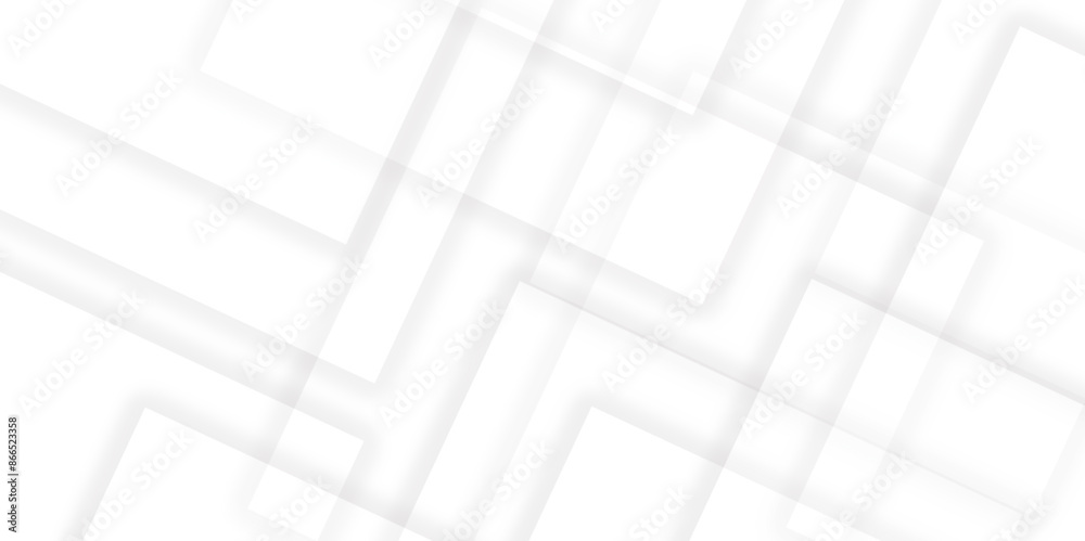 Abstract white and grey geometric overlapping square pattern background with shadow. paper texture design Abstract white background can use for design, background concept, vector illustration.