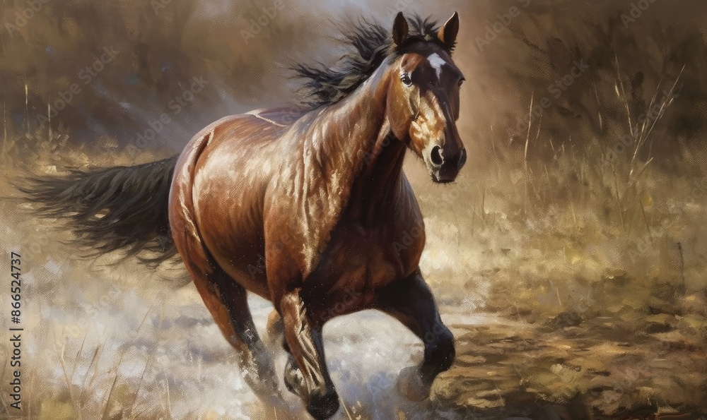 Horse classical portrait. Simulation in painting style. Horse classical portrait. Simulation in painting style.
