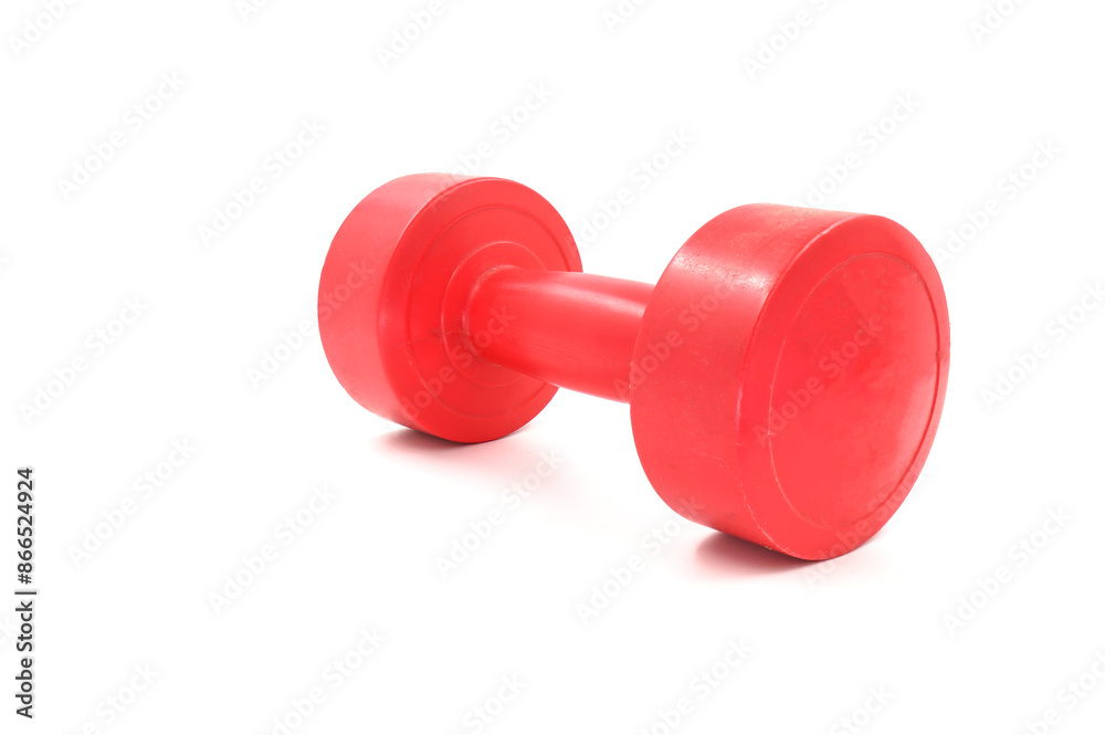 red dumbbell isolated on white red dumbbell isolated on white