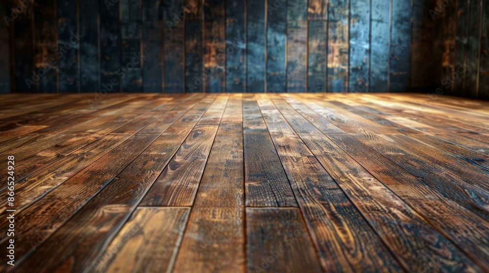 Rustic wooden floor and wall. Empty room with rustic wooden floor and wall, perfect for product placement or background. Rustic wooden floor and wall. Empty room with rustic wooden floor and wall, perfect for product placement or background.