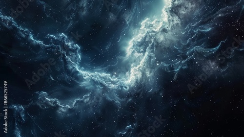 Panorama view universe space shot of milky way galaxy with stars. Night sky background with stars, nebula and galaxy