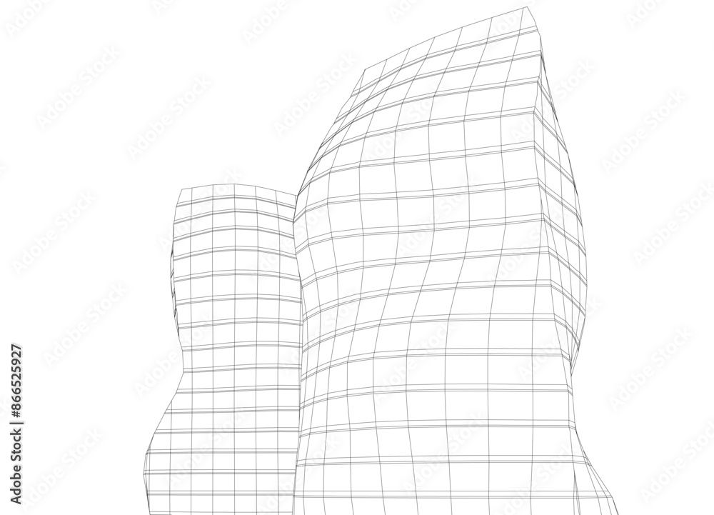 Abstract architectural background 3d illustration