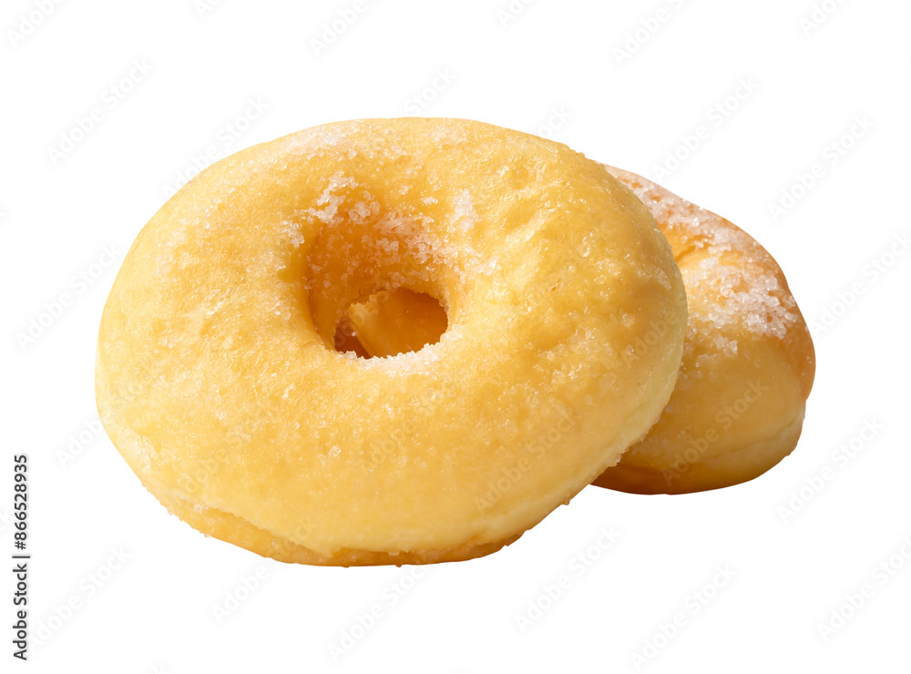 Front view of brown sugar glazed cinnamon donuts in stack isolated with clipping path in png file format Front view of brown sugar glazed cinnamon donuts in stack isolated with clipping path in png file format