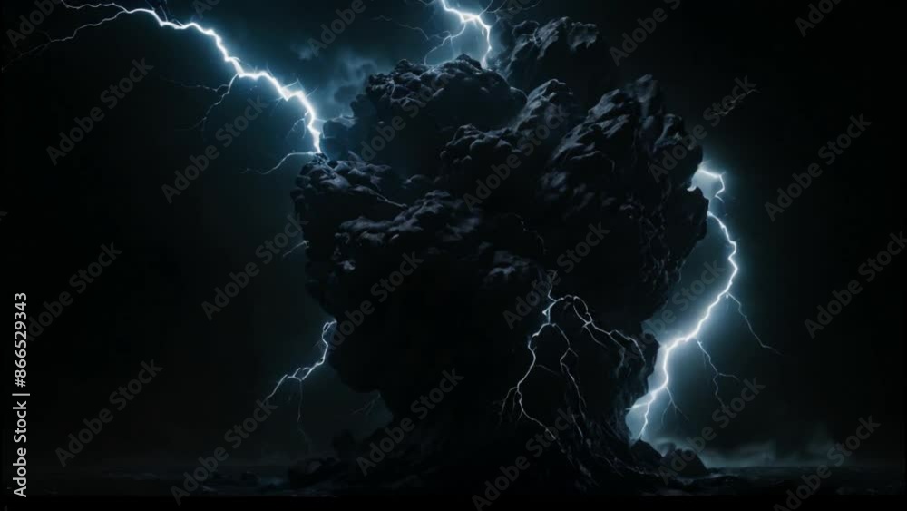 Thunder strom behind the dark clouds black background animation full hd 4k video download
