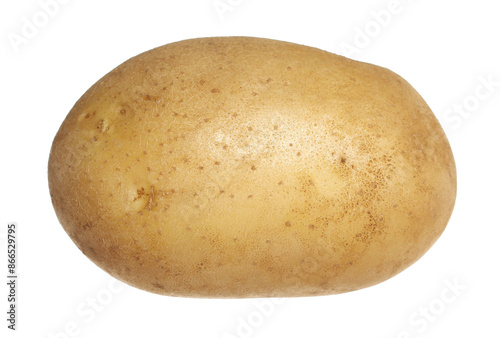 Fresh raw whole potato isolated on white, clipping path