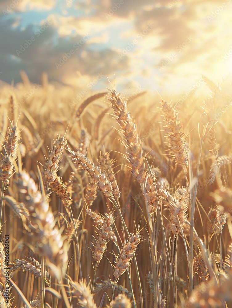 Fototapeta premium Wheat field bathed in the sun