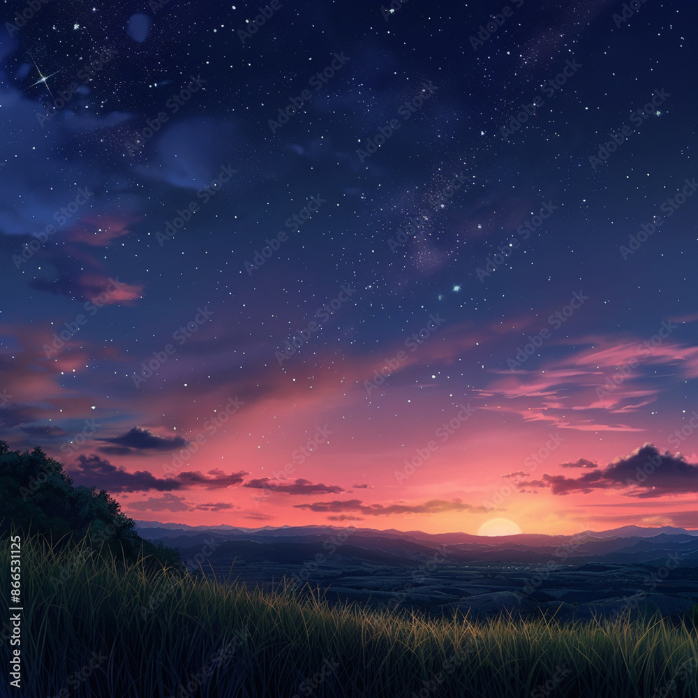 Naklejka premium Landscape, nature and sky