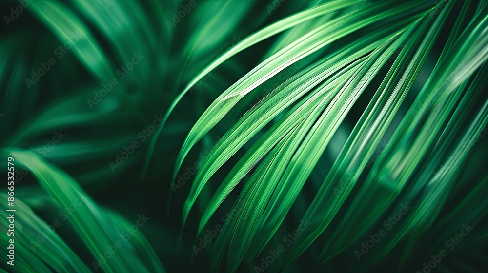 Green tropical plant close-up Green tropical plant close-up