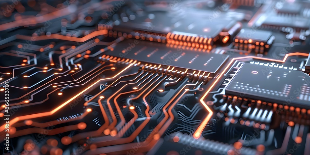 Visualizing the Energetic Pulse of Quantum Computing Through Neon Lines on Circuit Boards. Concept Quantum Computing, Neon Lines, Circuit Boards, Energetic Pulse, Visualization Visualizing the Energetic Pulse of Quantum Computing Through Neon Lines on Circuit Boards. Concept Quantum Computing, Neon Lines, Circuit Boards, Energetic Pulse, Visualization