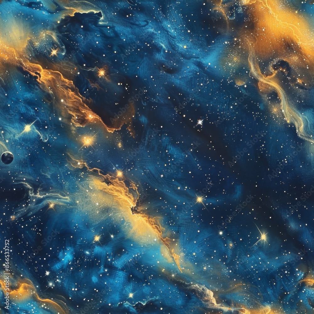 Fototapeta premium watercolor Nebulae and Galaxies on vintage background, minimal pattern, high contrasty 