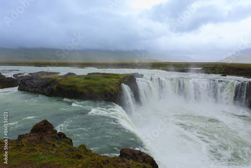 Godafoss falls in summer season view, Iceland