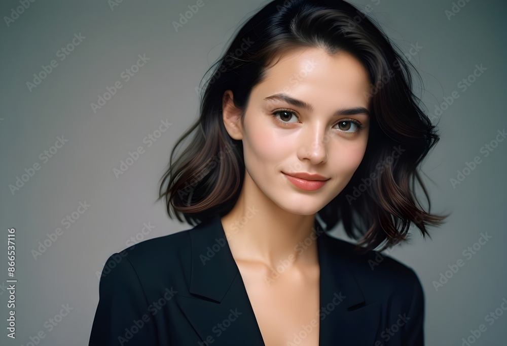 Beautiful elegant woman front view photo Beautiful elegant woman front view photo