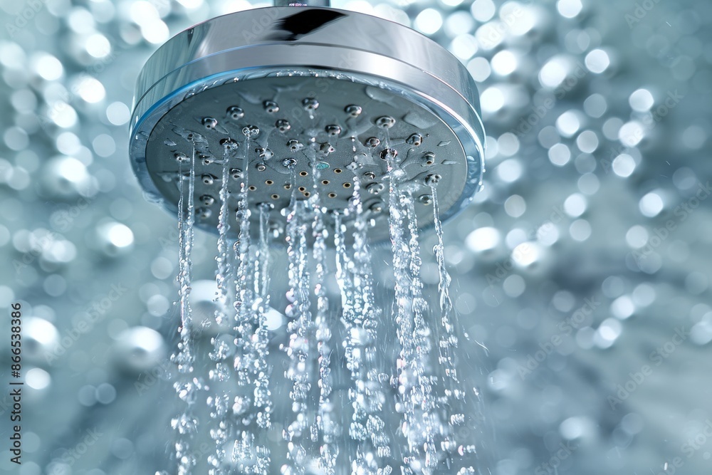 shower head with falling water drops shower head with falling water drops