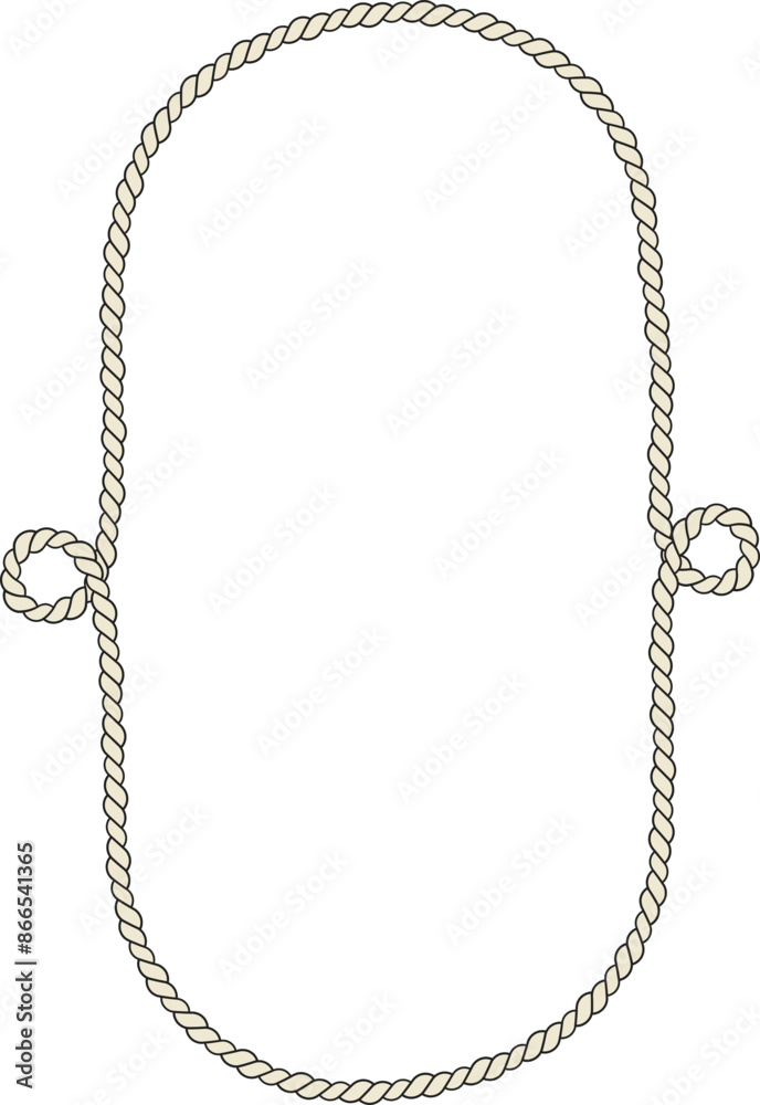 Decorative Rope and Knot Frame with Isolated Elements. Decorative Rope and Knot Frame with Isolated Elements.