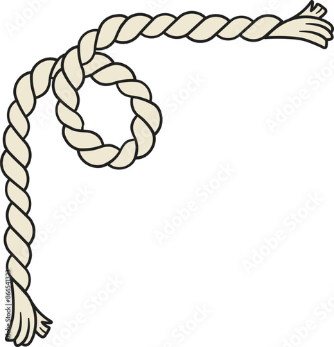 Rope border and corner. lasso with corner loops.