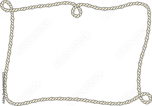 Rope border and frame. lasso twisted and crisscrossed until a square.
