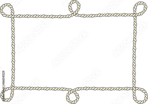 Rope border and frame. lasso twisted and crisscrossed until a square.