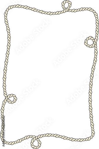 Rope border and frame. lasso twisted and crisscrossed until a square.