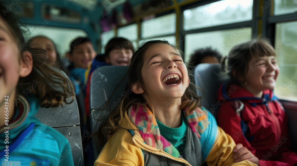 Naklejka premium The School Bus Laughter