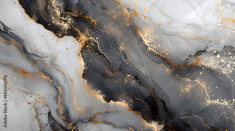 Fototapeta premium snow covered gold rocks abstract 3d wallpaper