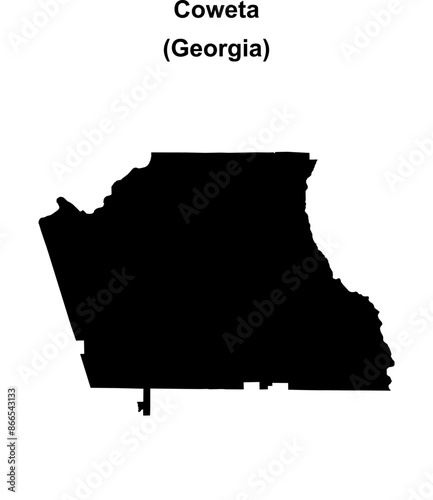 Coweta County (Georgia) blank outline map photo