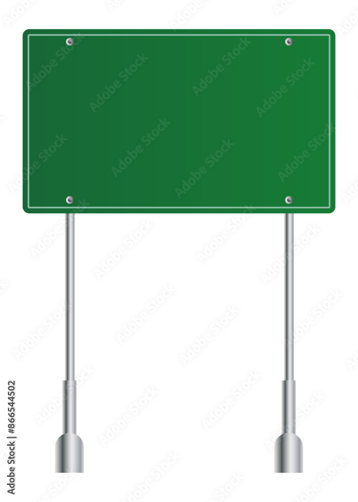 Green traffic sign. Road board text panel, mockup signage direction highway city signpost location street arrow way vector