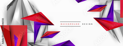 Minimal geometric abstract background. Low poly dynamic triangle design. Trendy techno business template for wallpaper, banner, background or landing