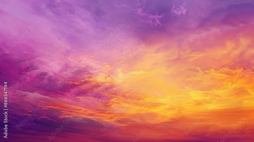 Panoramic Sunset on Summer Sky. generative AI image Panoramic Sunset on Summer Sky. generative AI image