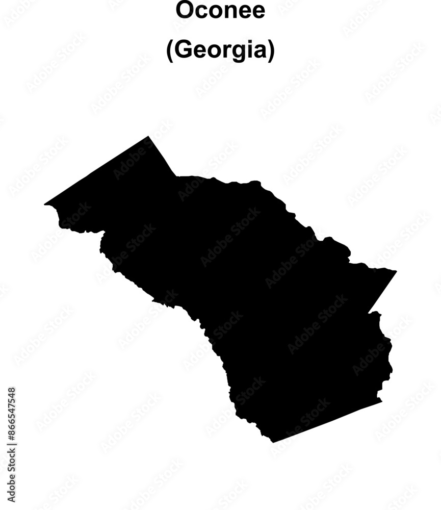 Oconee County (Georgia) blank outline map Oconee County (Georgia) blank outline map