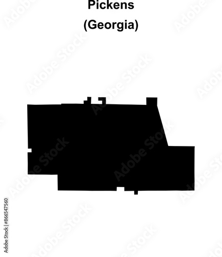 Pickens County (Georgia) blank outline map photo